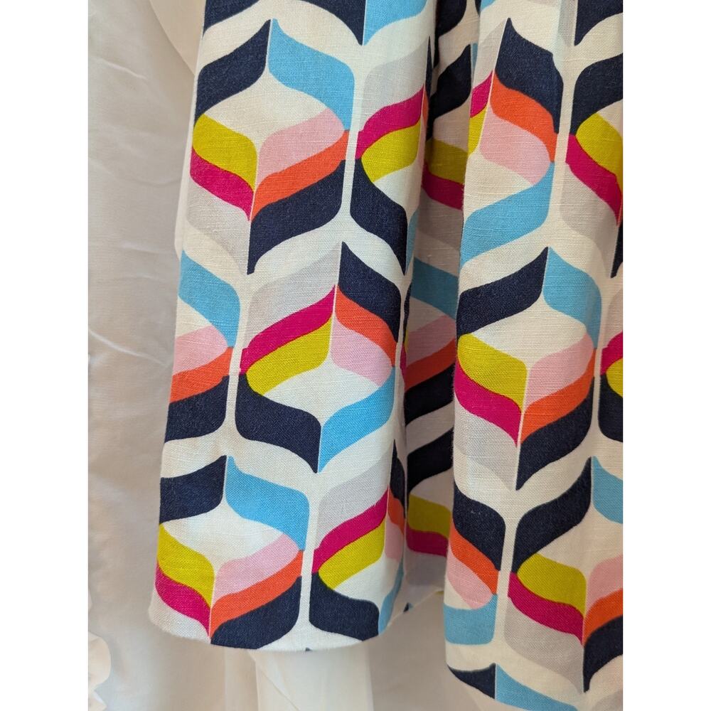 Cynthia Rowley Size 10 Linen Blend Lined Pleated Knee Length Skirt Pockets - Picture 6 of 16